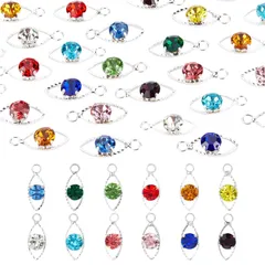 【在庫セール】ブレスレット イヤリング ネックレス ピアス 手作り DIY 手芸 ハンドメイド材料 アクセサリーパーツ 48個セット 台座付き ペンダント クラフト用品 ラインストーン ラインストーン チャーム チャーム 収納ケース付き 目 PandaHall