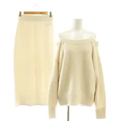 スナイデル SNIDEL 24AW フォックスカシミヤキャミオフプルオーバー スカート ニット セットアップ セーター F アイボリー /ES ■OS