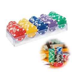 【限定商品】PAVIKEポーカー チップ ケース チップコインボックス 便利なポーカーチップトレイ ホームクラブ テーブルゲーム用品、整理収納用品、再利用可能、麻雀ポーカービンゴゲームに適しています