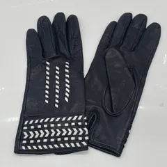 ジバンシー GIVENCHY レザー グローブ 手袋 型押 ロゴ ブラック 本革