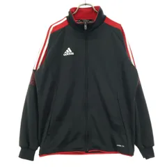 adidas アディダス ワンポイントロゴ 長袖 トラックジャケット L ブラック系 メンズ 古着