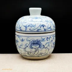 青花纏枝蓮紋将軍壺 景徳鎮 陶磁器 装飾品 現代工芸品 美術品