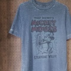 Disney Parks ディズニー　「WALT DISNEY'S MICKEY MOUSE iN STEAMBOAT WILLIE」プリントTシャツ　　サイズＳ