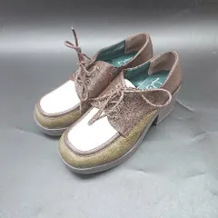 ◇ Θ あしながおじさん 太ヒール レースアップシューズ サイズ231/2 ブラウン ベージュ系 レディース E  【1502180076879】