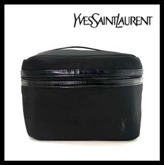 FU【Yves Saint Laurent】ノベルティ バニティ 化粧 ポーチ ブラック/黒 ナイロン コスメ YSL/イヴサンローラン (FU-4840)