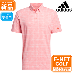 新品 【プリラブドスカーレット】春 夏 モデル adidas アディダス ゴルフウェア KOW10 GO-TO ノベルティープリント シャツ ポロシャツ [吸汗速乾 ストレッチ ジャージー素材] （メンズ）☆