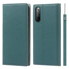 【在庫処分】Xperia 10 II ケース手帳型 SO-41A / SOV43 ケース Pelanty 牛革製品 本革レザー 財布型カバー Sony Xperia 10 II カード収納 スタンド機能 内蔵マグネット 手作り柔らかい スマホケース ソニー エのサムネイル
