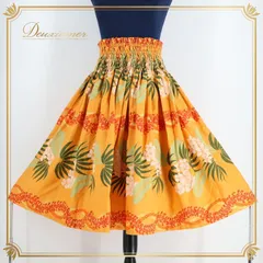 フラダンス 衣装 パウスカート イエロー系 フラ ダンス スカート 花柄 プルメリア柄 黄 白 緑 レッスン シングル ハワイアン アロハ 練習 華やか 明るい ハワイアンプリント ふんわり ホワイト系 グリーン系 オレンジ系