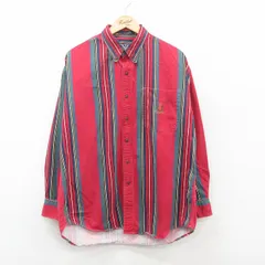 XL/古着 ラルフローレン チャップス 長袖 ブランド シャツ メンズ 90s ワンポイントロゴ 大きいサイズ コットン ボタンダウン 赤他 レッド 