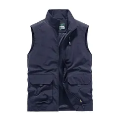 ☆ ブルー ☆ Mサイズ ☆ 防風ベスト pdvest04 ナイロン ベスト 防風 夏 前開き メンズ スポーツベスト ミリタリーベスト ジレ ジャケット 立ち襟 作業着 ワーク服 作業服 ミリタリー 春 秋 多機能 カジュアル アウトドア 通勤 通学