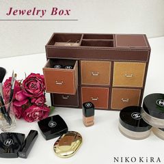 ジュエリーボックス アクセサリーケース 引き出し レザー 革 おしゃれ 女子 子供 女の子 ネックレス ピアス リング イヤリング コスメ ボックス かわいい メイクボックス 宝石箱 26cm 20cm トレジャー チェスト
