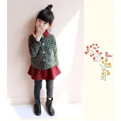 スカッツ レギンススカート ボルドー 100-150 韓国子供服