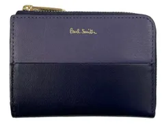 未使用 ポールスミス コインケース キーケース 小銭入れ 兼用 BPW162 キーリング付き パープル 紫 ネイビー 紺 レザー 山羊革 牛革 メンズ レディース Paul Smith