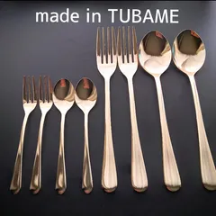 ツバメカトラリー ゴールド スプーン フォーク 大小4本づつ 計8本 メルカリ便  made in TUBAME  ツバメのサムネイル