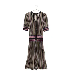 EMPORIO ARMANI (エンポリオアルマーニ) ラメ ストライプ 半袖 ニットワンピース マルチ レディース 3Y2A10-2M13Zのサムネイル