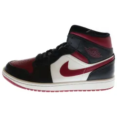 NIKE (ナイキ) AIR JORDAN 1 MID BLACK/RED/WHITE 554724-066 エアジョーダン1 ミッドカットスニーカー シューズ ブラック/レッド/ホワイト US8.5/26.5cm