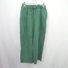 ◇ ⊂ SM2 サマンサ モスモス ウエストゴム 綿麻混合 ストレートパンツ サイズF グリーン レディース E  【1505290011518】