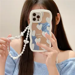 ウェーブ型 ソフトケース ストラップホール付き おしゃれ ハートケース 人気 かわいいスマホケース TPU なみなみ 鏡 カバーケース 韓国 耐衝撃 白 ハート 全面保護 iPhone11Promax用ケース