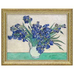 絵画 インテリア ゴッホ 名画「 アイリスの花瓶 」 ゴッホ Gogh オランダ画家 絵画 インテリア 壁掛け 絵画 額入り 絵画 ポスター 絵画 海 インテリア 雑貨 アンティーク 調 風景 インポート 玄関 複製画