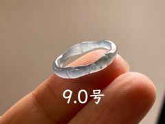 L13-126 ピンキーリング 高氷種 水色 9.0号 本翡翠 リング グアテマラ産 くり抜き