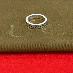 極 美品 希少品 GUCCI グッチ ゴーストリング GG ロゴ シルバー925 指輪 アクセサリー ジュエリー メンズ 12号 シルバー 47344