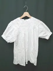 ◇ Θ φ AuieF アウィーエフ コットン100% 半袖 ブラウス カットソー サイズ38 ホワイト レディース E  【1506180006546】