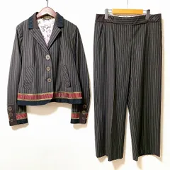 #anc ケンゾー KENZO パンツスーツ セットアップ ツーピース 42 ストライプ ラメ ワイドパンツ 大きいサイズ レディース [969943]のサムネイル