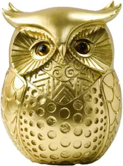 Hyack フクロウ 置物 ふくろう 風水 縁起物 ギフト お守り 飾り物(ゴールド,  小)