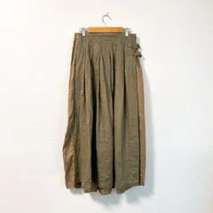 niko and ニコアンド リネン100％ 麻 ロングスカート フレア Lサイズ カーキ 春夏秋 ナチュラル