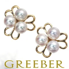 ミキモト ピアス ベビーパール 真珠 3.7mm フラワー K18YG #172213