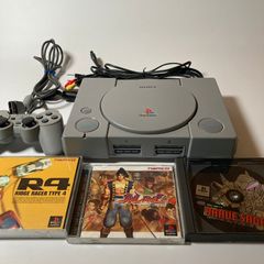 PS1 本体 SCPH-7000＋ソフト3本すぐ遊べるセット ソウルエッジ R4 ブレイブサーガ