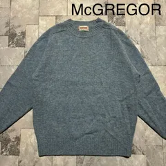 McGREGOR マックレガー ニット セーター 長袖 クルーネック 刺繍ロゴ ラグラン ライトブルー アメカジ サイズM 玉FS1617