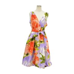 ジョーンズニューヨーク JONES NEW YORK DRESS ドレス ワンピース 12サイズ パープル×マルチカラー レディース s_z F-L1611