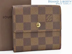 ルイヴィトン Wホック財布 ダミエ ポルトフォイユエリーズ N61654 LOUIS VUITTON 超美品 ルイヴィトン ダミエ ポルトフォイユ
