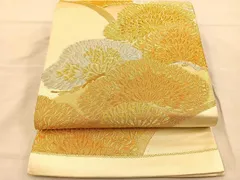 平和屋着物◎六通柄袋帯　松重ね　金銀糸　正絹　逸品　BAAT3896xa