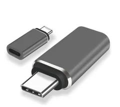 ライトニングUSB → タイプC 合金 変換アダプタ 【ブラック】 変換コネクタ ヘッド 急速充電 OTGデータ lightning usb to type-c