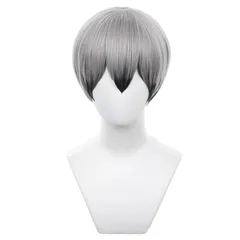 【特価セール】キャラクター コスプレ用小物 アニメ 変装用 耐熱ウィッグ コスプレ カツラ コミケイベント ウィッグ 文化祭 お祭り ショート 学園祭 ハロウィン ブラック クリスマス イベント グレー ウィッグネット付き