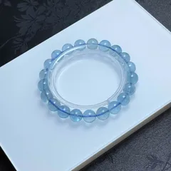 夢色 EU製 ★ブルートパーズ★ブレスレット パワーストーン 天然石 綺麗 お守り ギフト 8.8-9.2mm ZB8019