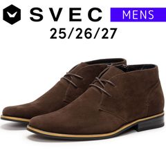 【新品】 チャッカブーツ メンズ SVEC シュベック 送料無料 スエード ブラウン チャッカ サイドジップ ビジネス ブーツ ショートブーツ ローヒール おしゃれ 蒸れにくい かっこいい 靴 シューズ 秋冬 秋 冬 25 26 27 SPB016-5-CP