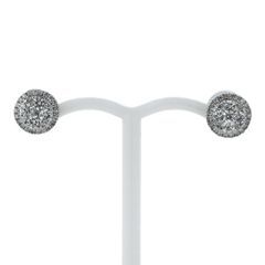 K18WG ホワイトゴールド サージカルステンレス ピアス ダイヤモンド 0.25ct/0.25ct 取り巻き ヘイロー【新品仕上済】【zz】【中古】