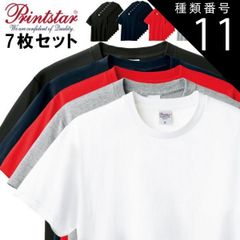 種類11：7点セット_001)ブラック/L 7点セット 1週間 まとめ買い 無地 Tシャツ 着心地の良い 人気商品  プリントスター 00085-CVT 5.6オンス ヘビーウェイトTシャツ 白 黒