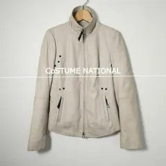 ☆彡コスチュームナショナルの柔らかいレザージャケット/ベージュ38/S〜M相当 ☆彡コスチュームナショナルの柔らかいレザージャケット/ベージュ38/S
