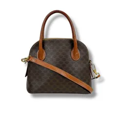 セリーヌ　CELINE 2WAY トップハンドルバッグ　ミニ　ショルダーバッグ　マカダム柄　ブラウン　ティーン　オノリン