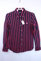 PEARLY GATES(パーリーゲイツ) 長袖ポロシャツ 紺赤ストライプ レディース 0  ゴルフウェア 2211-0248 中古