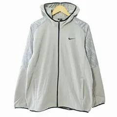 ナイキ NIKE 美品 THERMA FIT シーマフィット フリース パーカー フーディ ジャケット 切替 デジカモ XL グレー 0127 ●ECO