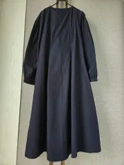 ダークネイビー パフ袖 風城ロングドレス