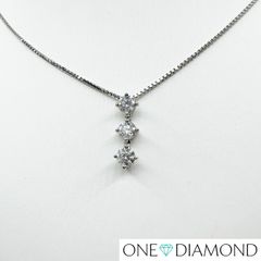 ダイヤ ネックレス プラチナ 天然ダイヤモンド Pt900 × Pt85 4.9g 0.231ct 0.233ct 0.236ct 3連トップ