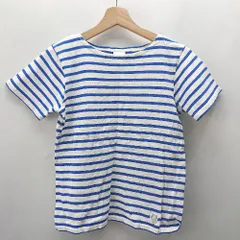 ◇ ⊂Φ ORCIVAL オーシバル ボーダー柄 半袖 Tシャツ サイズ表記なし ブルー ホワイト レディース E  【1502030014914】