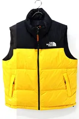 Used 00s The North Face NUPTSE Black×Yellow 700 Fill Goose Down Vest Size L 古着