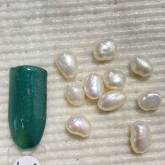 天然 淡水 パール 10個セット ナチュラル ネイル にも ハンドメイド
